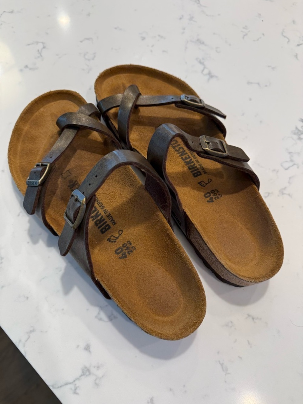 Birkenstock Dark Brown Double-Buckle Sandals